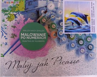 Obrázek z Malování podle čísel na plátno 40x50cm - Delfíni 